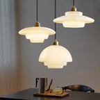 Alvara | Soft Ivory Glass Pendant Light in Mid-Century | Veisp