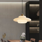 Alvara | Soft Ivory Glass Pendant Light in Mid-Century | Veisp