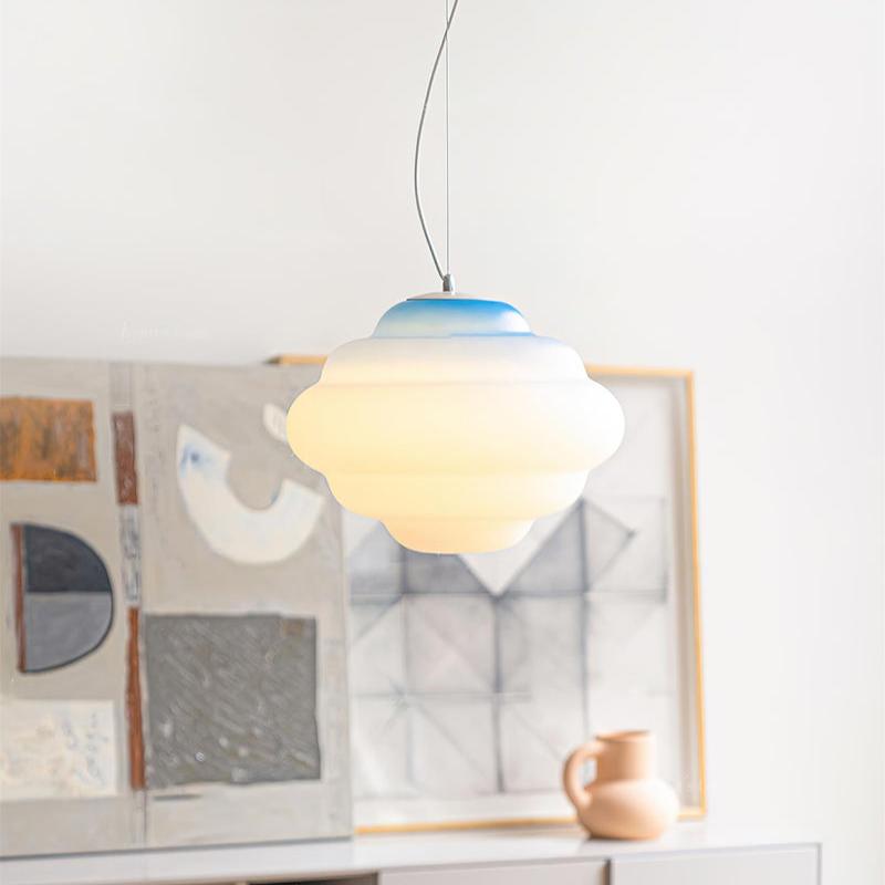 NimbusGlow Frosted Glass Pendant Lamp In Gradient Shades | Veisp