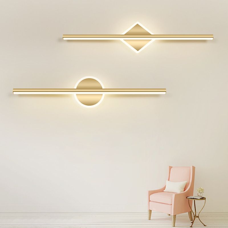 Aureline Sleek Black And Gold LED Wall Lamp With Warm Glow | Veisp