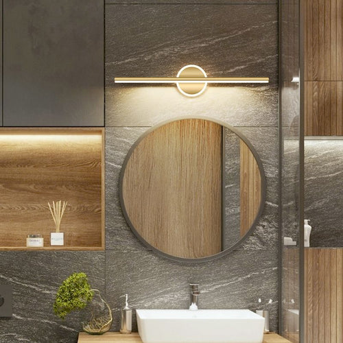 Aureline Sleek Black And Gold LED Wall Lamp With Warm Glow | Veisp