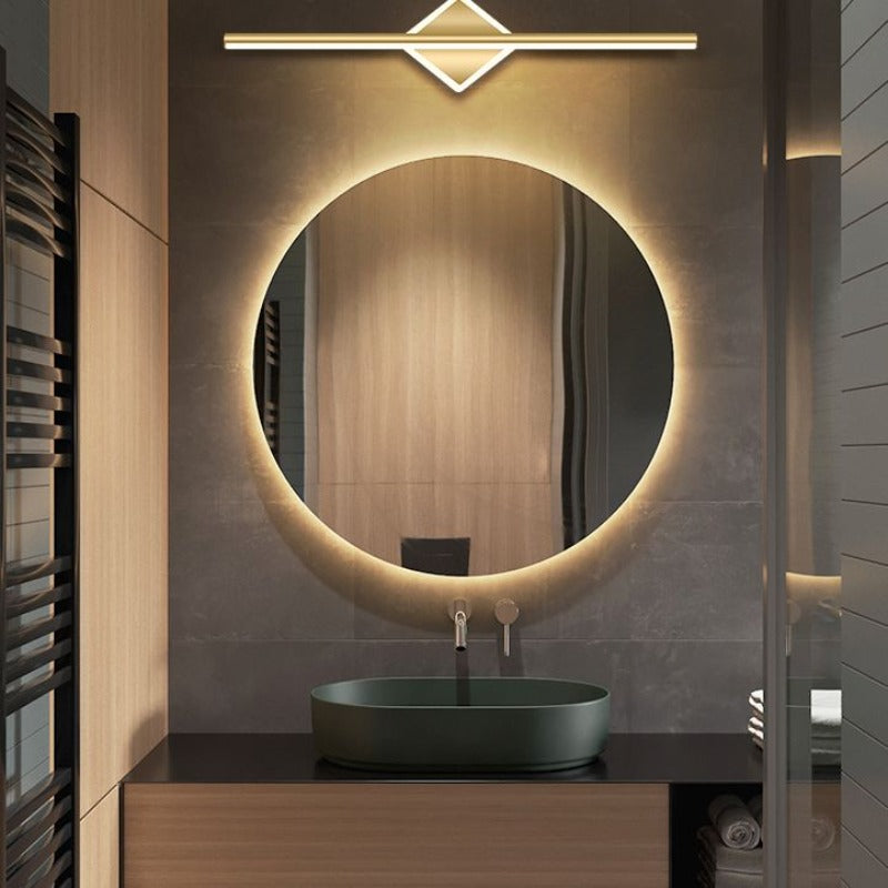 Aureline Sleek Black And Gold LED Wall Lamp With Warm Glow | Veisp