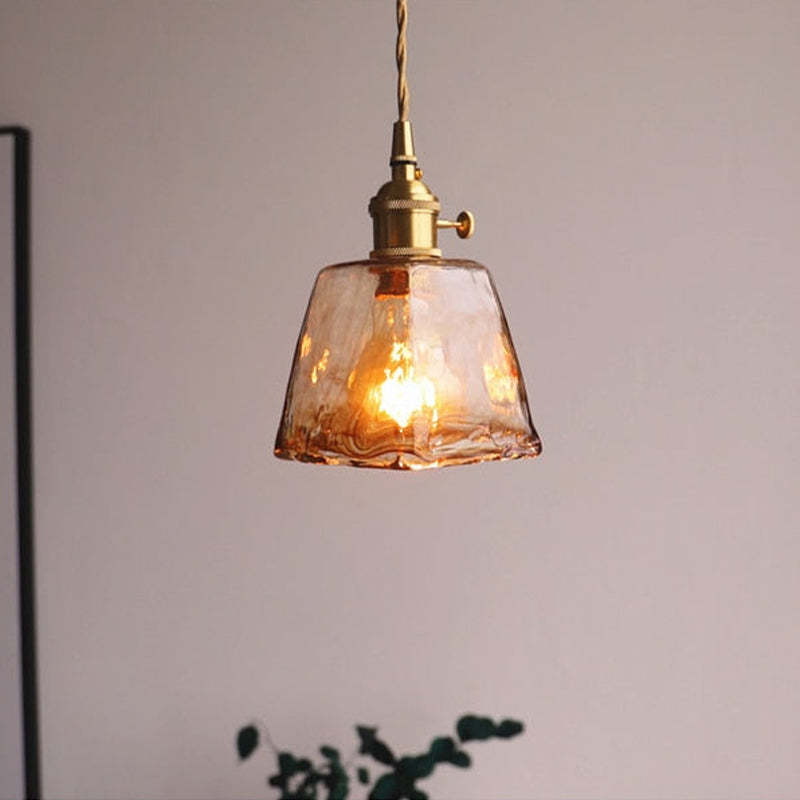AuricLuxe Vintage LED Gold Metal And Glass Pendant Light | Veisp
