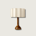 LumaHaven | Wooden Base Table Lamp With Warm Fabric Shade | Veisp