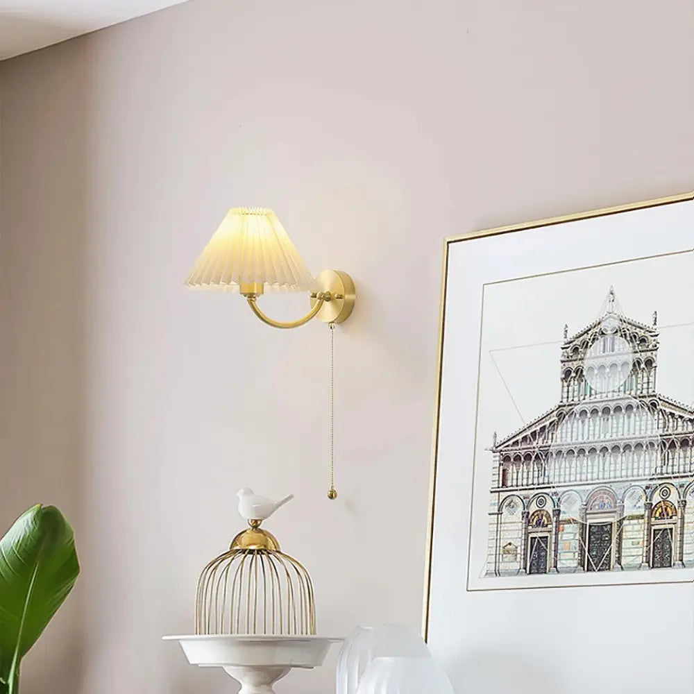 Aurielle Elegant Pleated Wall Sconce With Refined Finish | Veisp