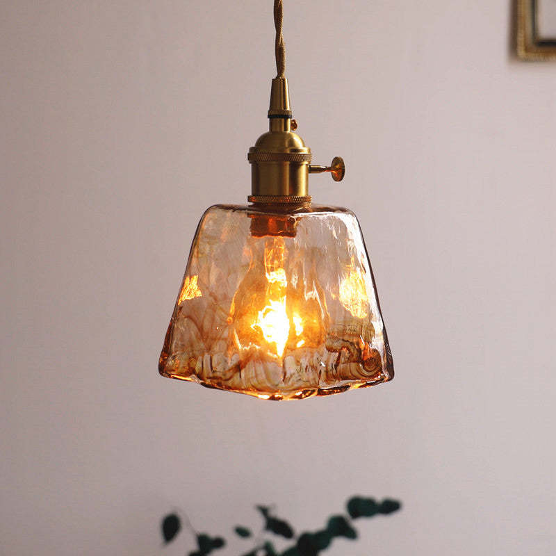 AuricLuxe Vintage LED Gold Metal And Glass Pendant Light | Veisp