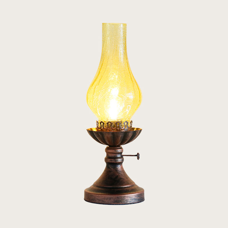 LumaRetro | Vintage Crackle Glass Bedside Accent Lamp | Veisp