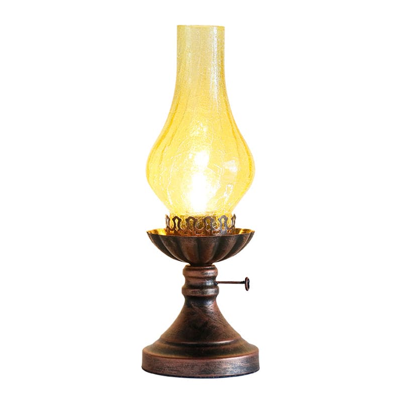 LumaRetro | Vintage Crackle Glass Bedside Accent Lamp | Veisp