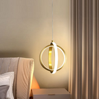 Vellaro Warm Brass Geometric 2 Ring LED Pendant Light | Veisp