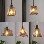 AuricLuxe Vintage LED Gold Metal And Glass Pendant Light | Veisp