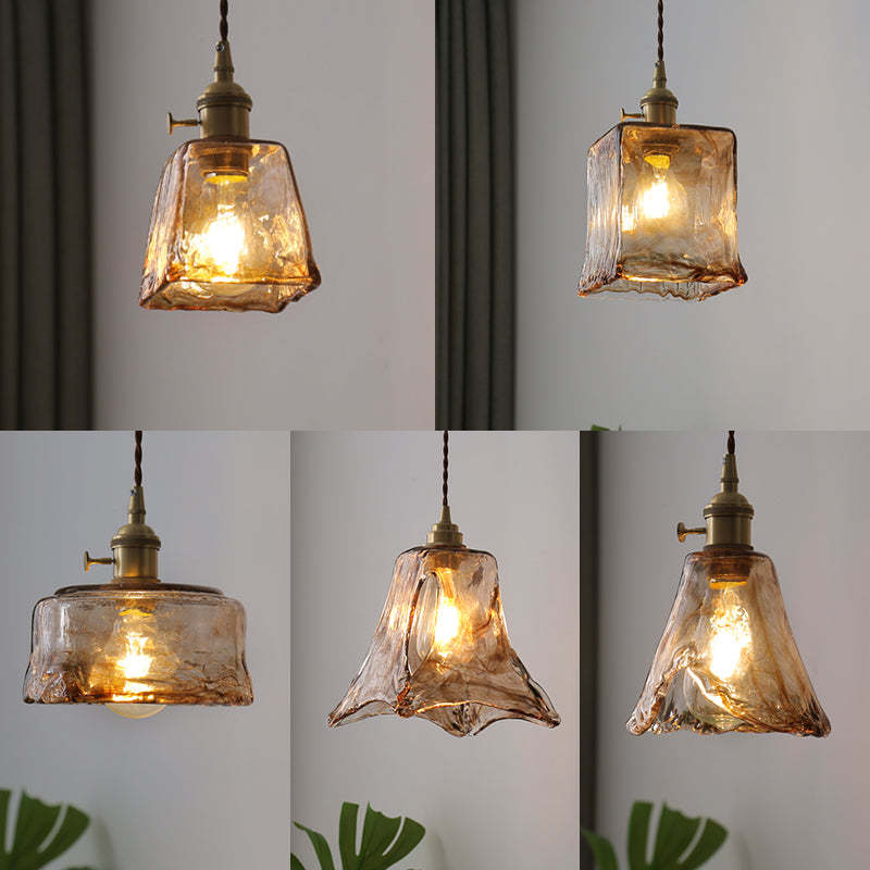 AuricLuxe Vintage LED Gold Metal And Glass Pendant Light | Veisp
