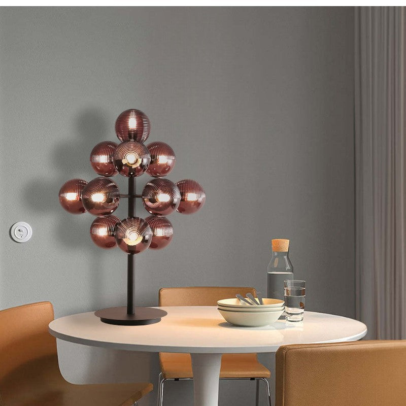 Vinora | Black Iron & Glass Grape-Inspired Table Lamp | Veisp
