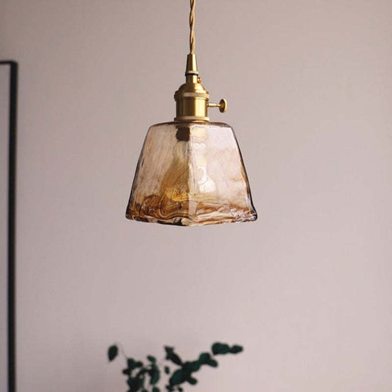AuricLuxe Vintage LED Gold Metal And Glass Pendant Light | Veisp