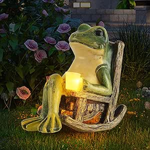 SylvaGlow Frog Statue With Soft Light For Garden And Patio | Veisp