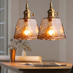 AuricLuxe Vintage LED Gold Metal And Glass Pendant Light | Veisp
