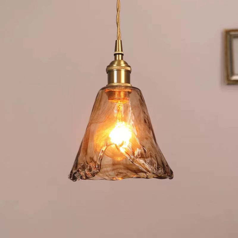 AuricLuxe Vintage LED Gold Metal And Glass Pendant Light | Veisp