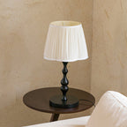 Aurelia | Twisted Wood Base Table Lamp, Pleated Shade | Veisp