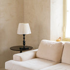 Aurelia | Twisted Wood Base Table Lamp, Pleated Shade | Veisp