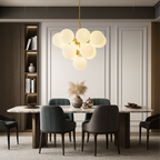 Lumera Nordic Glass Globes Chandelier With Warm Glow