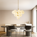 Lumera Nordic Glass Globes Chandelier With Warm Glow