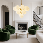 Lumera Nordic Glass Globes Chandelier With Warm Glow