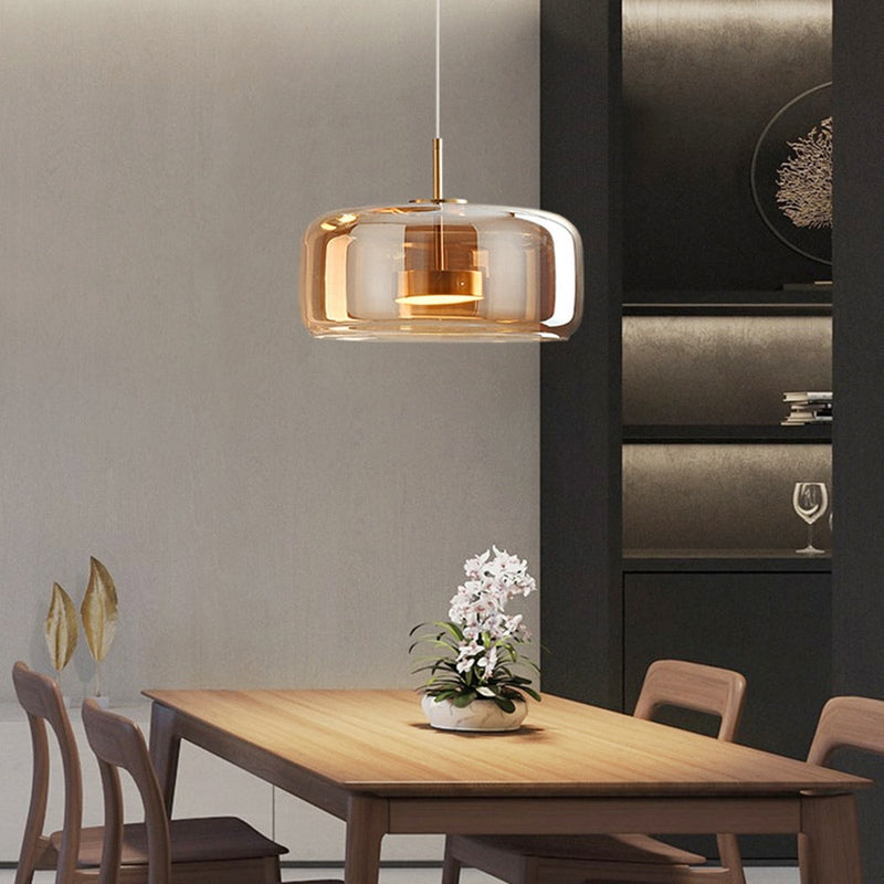 AuricRay Retro Gold Glass LED Pendant Light Fixture | Veisp