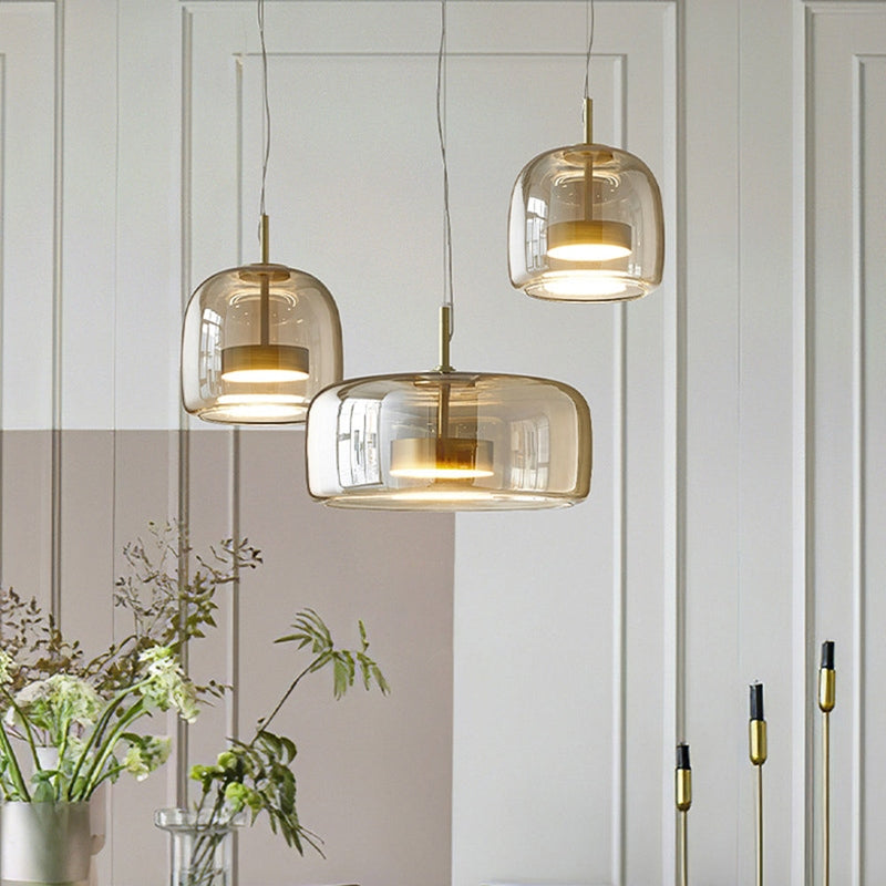 AuricRay Retro Gold Glass LED Pendant Light Fixture | Veisp