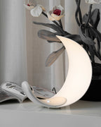 Liora Curved Table Lamp With Elegant Swirls And Soft Glow | Veisp