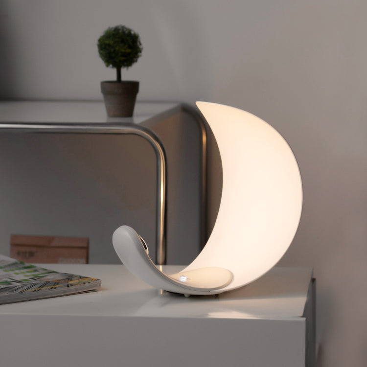 Liora Curved Table Lamp With Elegant Swirls And Soft Glow | Veisp