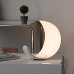 Liora Curved Table Lamp With Elegant Swirls And Soft Glow | Veisp
