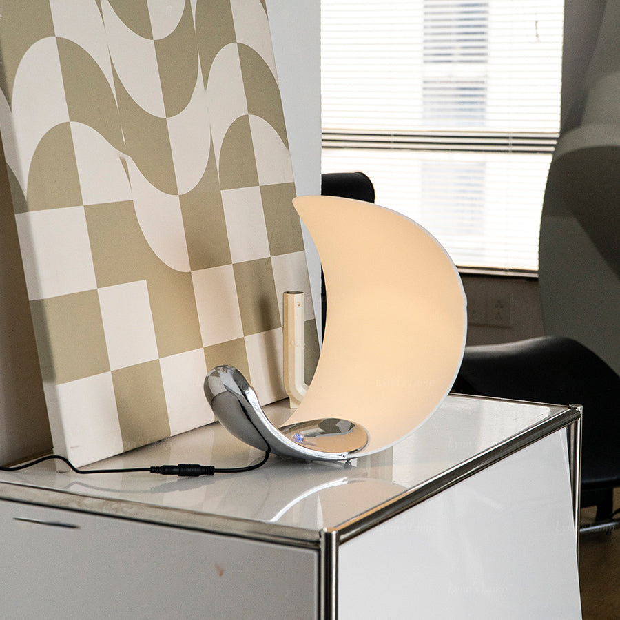 Liora Curved Table Lamp With Elegant Swirls And Soft Glow | Veisp