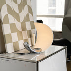 Liora Curved Table Lamp With Elegant Swirls And Soft Glow | Veisp