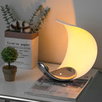 Liora Curved Table Lamp With Elegant Swirls And Soft Glow | Veisp