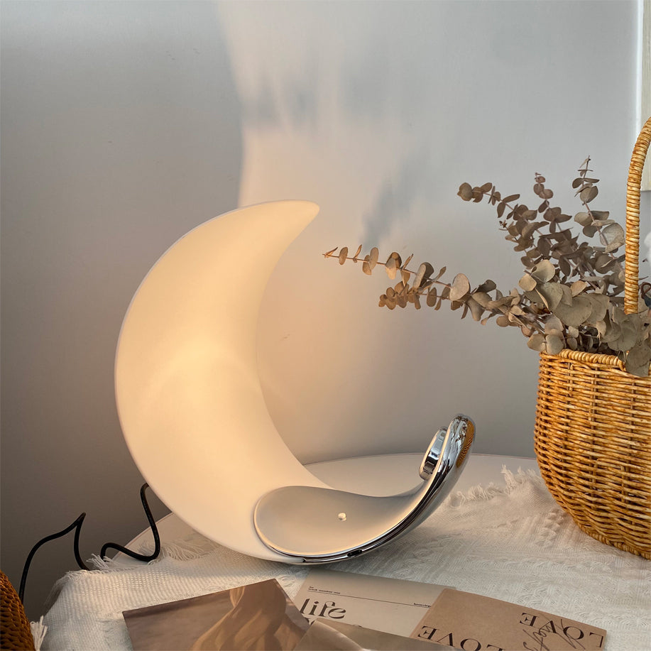 Liora Curved Table Lamp With Elegant Swirls And Soft Glow | Veisp