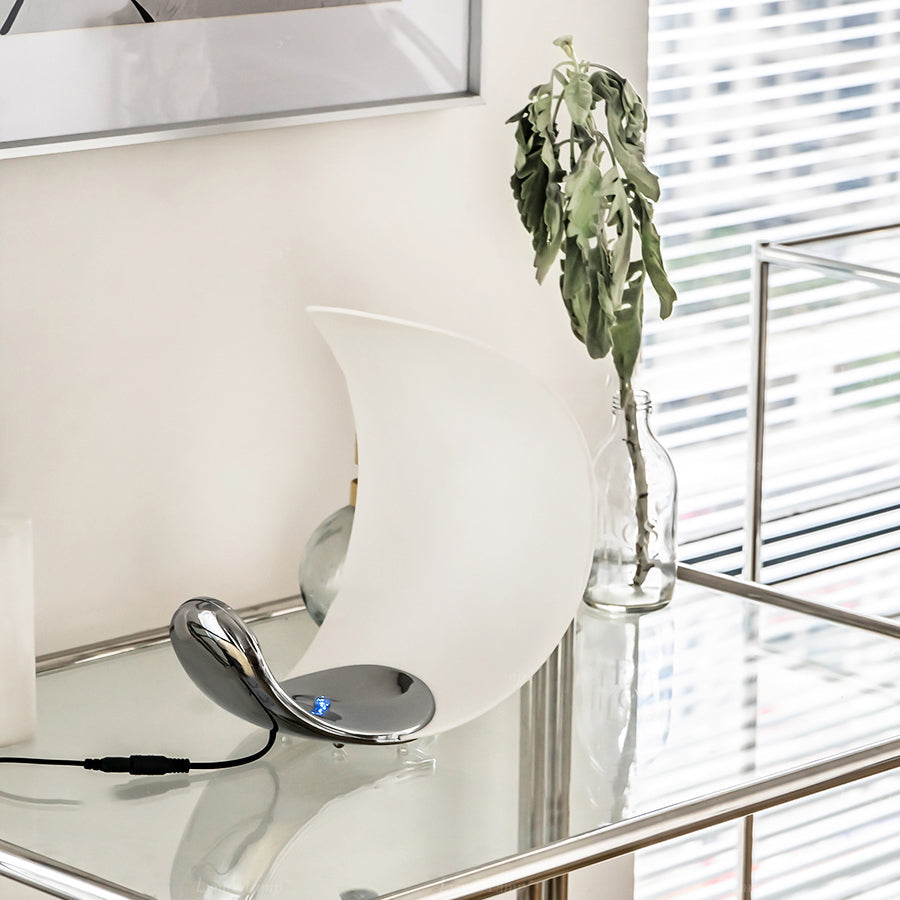 Liora Curved Table Lamp With Elegant Swirls And Soft Glow | Veisp