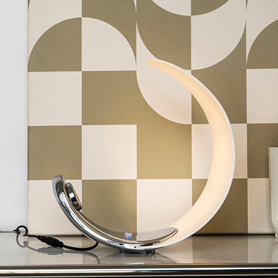 Liora Curved Table Lamp With Elegant Swirls And Soft Glow | Veisp