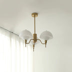Aurella Crystal Chandelier In Cream Bubble Glass Finish