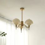 Aurella Crystal Chandelier In Cream Bubble Glass Finish