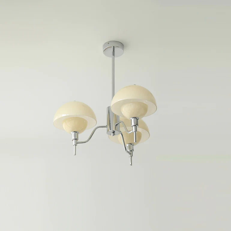 Aurella Crystal Chandelier In Cream Bubble Glass Finish