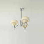 Aurella Crystal Chandelier In Cream Bubble Glass Finish