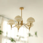 Aurella Crystal Chandelier In Cream Bubble Glass Finish