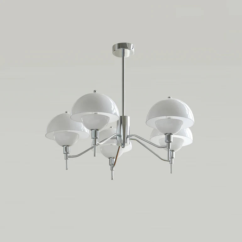 Aurella Crystal Chandelier In Cream Bubble Glass Finish