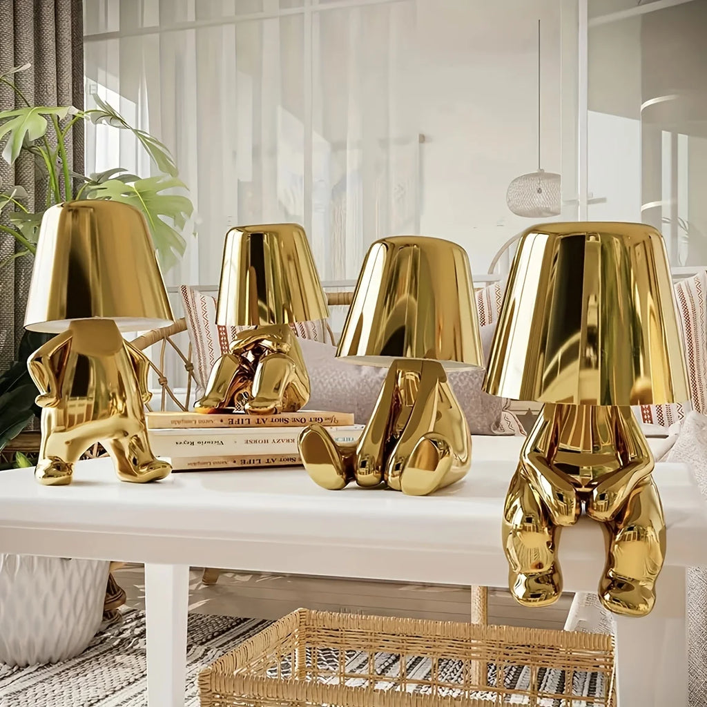 Aurielle | Golden Sculptural Table Lamp For Home And Office | Veisp