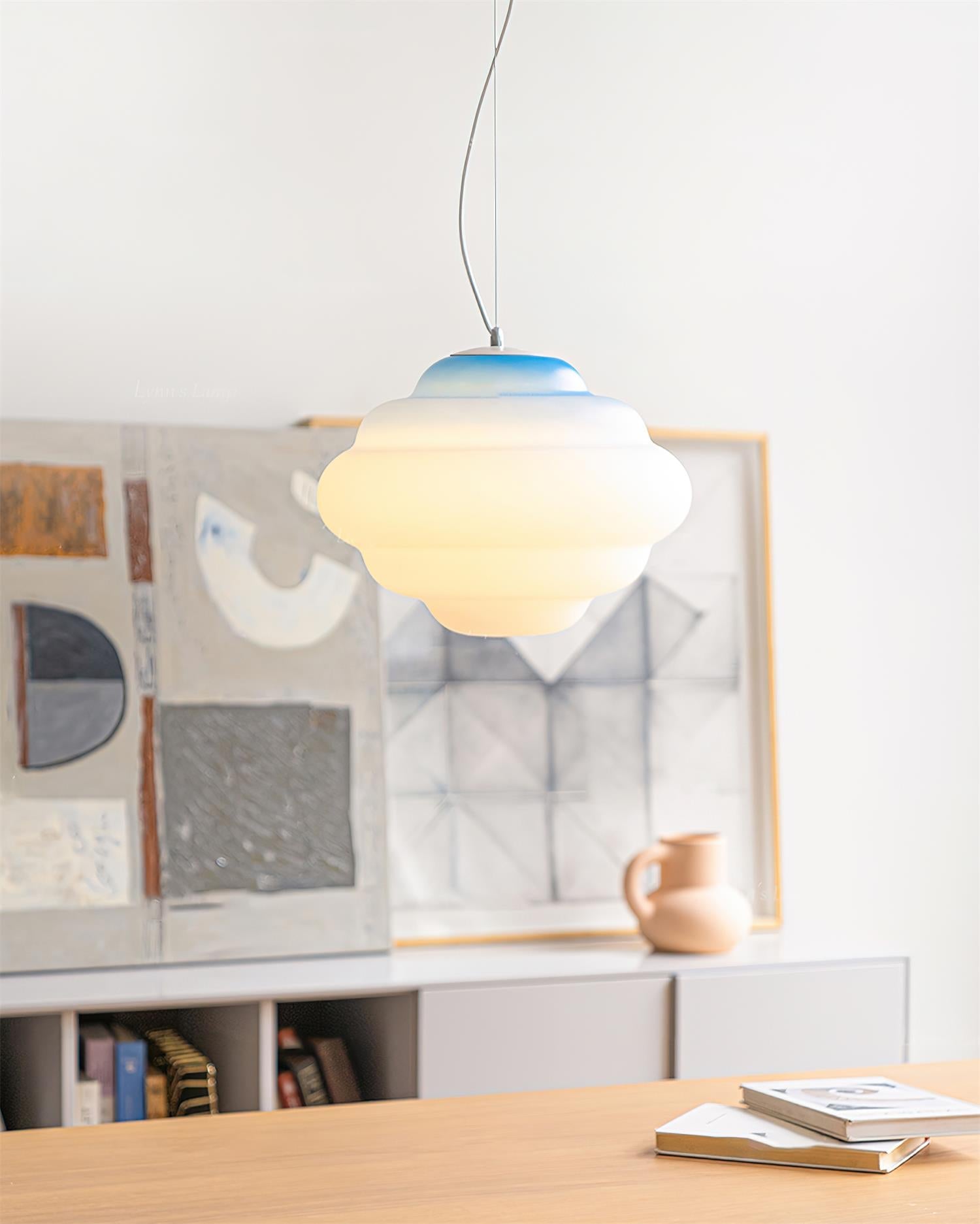 NimbusGlow Frosted Glass Pendant Lamp In Gradient Shades | Veisp