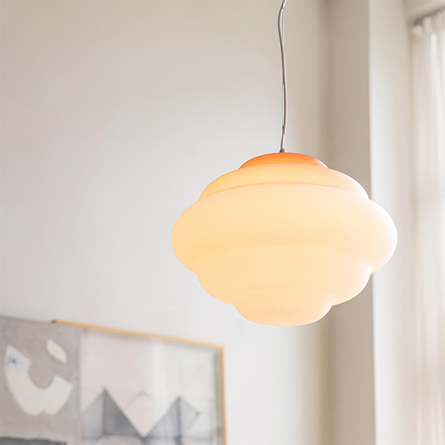 NimbusGlow Frosted Glass Pendant Lamp In Gradient Shades | Veisp