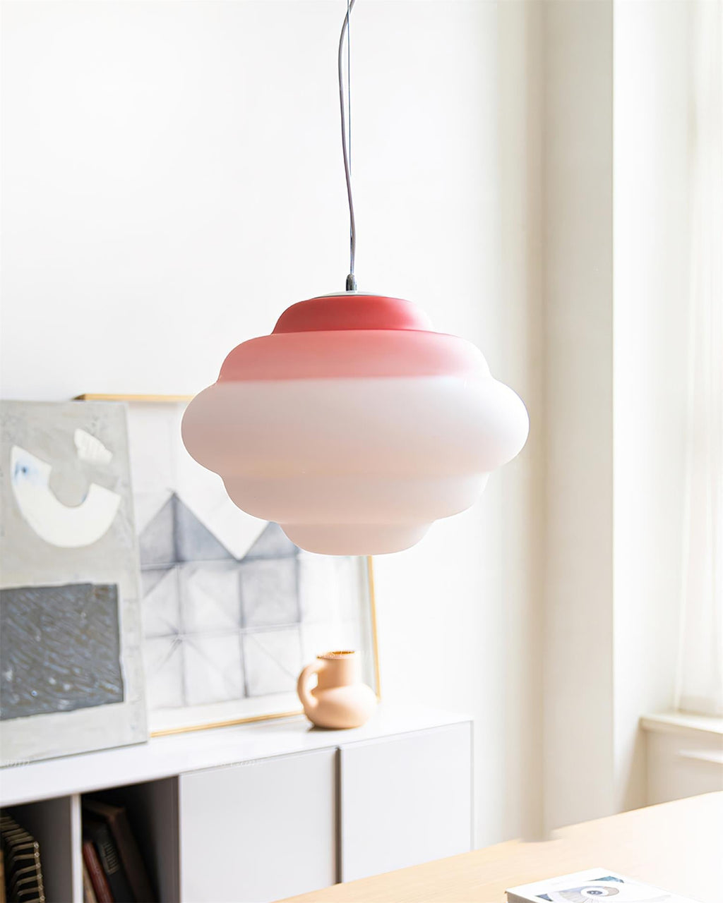 NimbusGlow Frosted Glass Pendant Lamp In Gradient Shades | Veisp