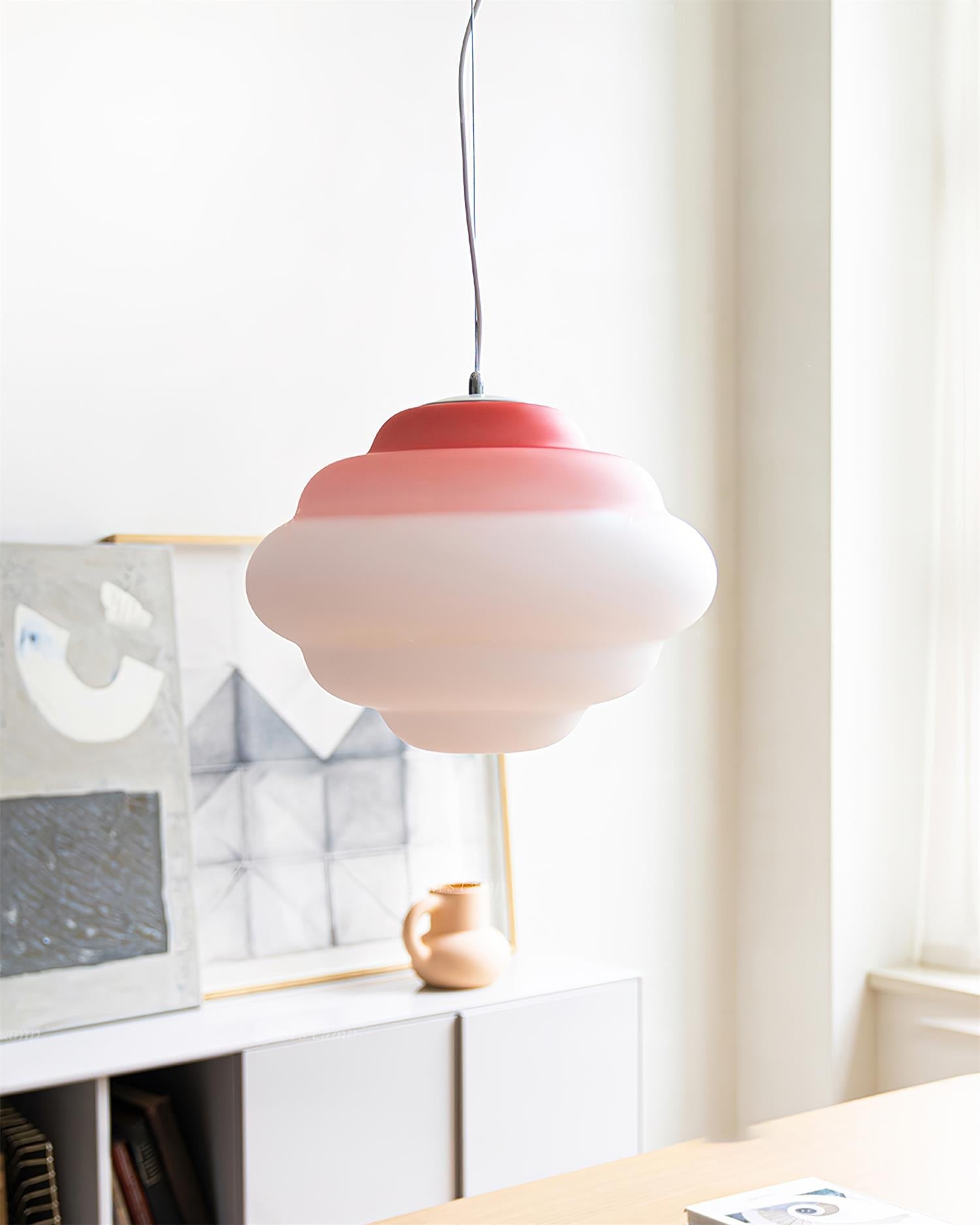 NimbusGlow Frosted Glass Pendant Lamp In Gradient Shades | Veisp