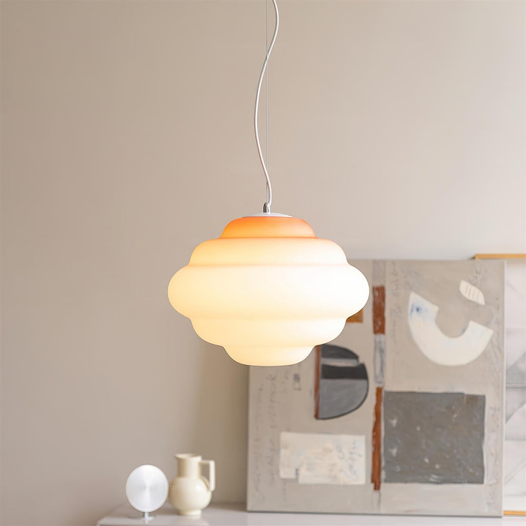 NimbusGlow Frosted Glass Pendant Lamp In Gradient Shades | Veisp