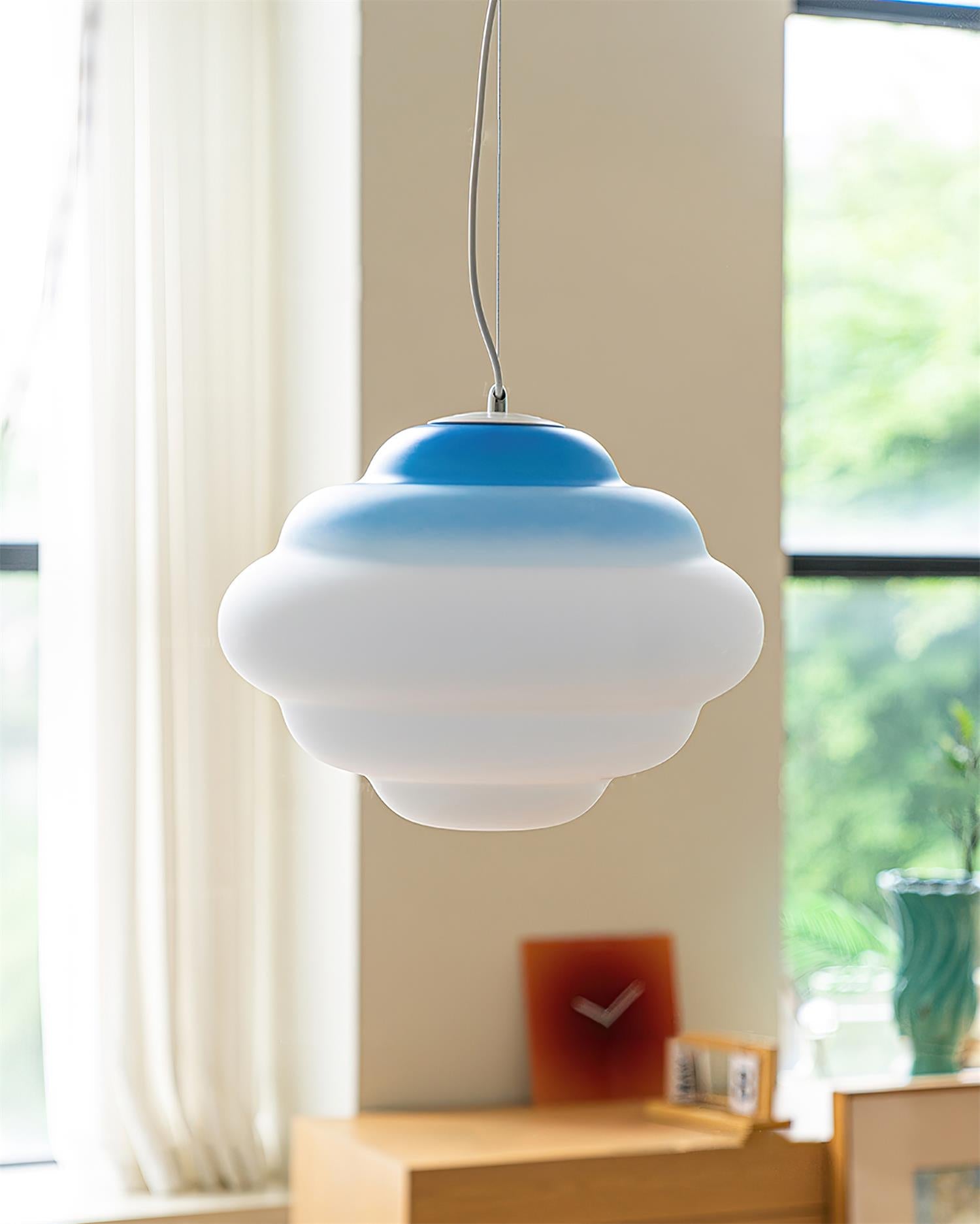 NimbusGlow Frosted Glass Pendant Lamp In Gradient Shades | Veisp