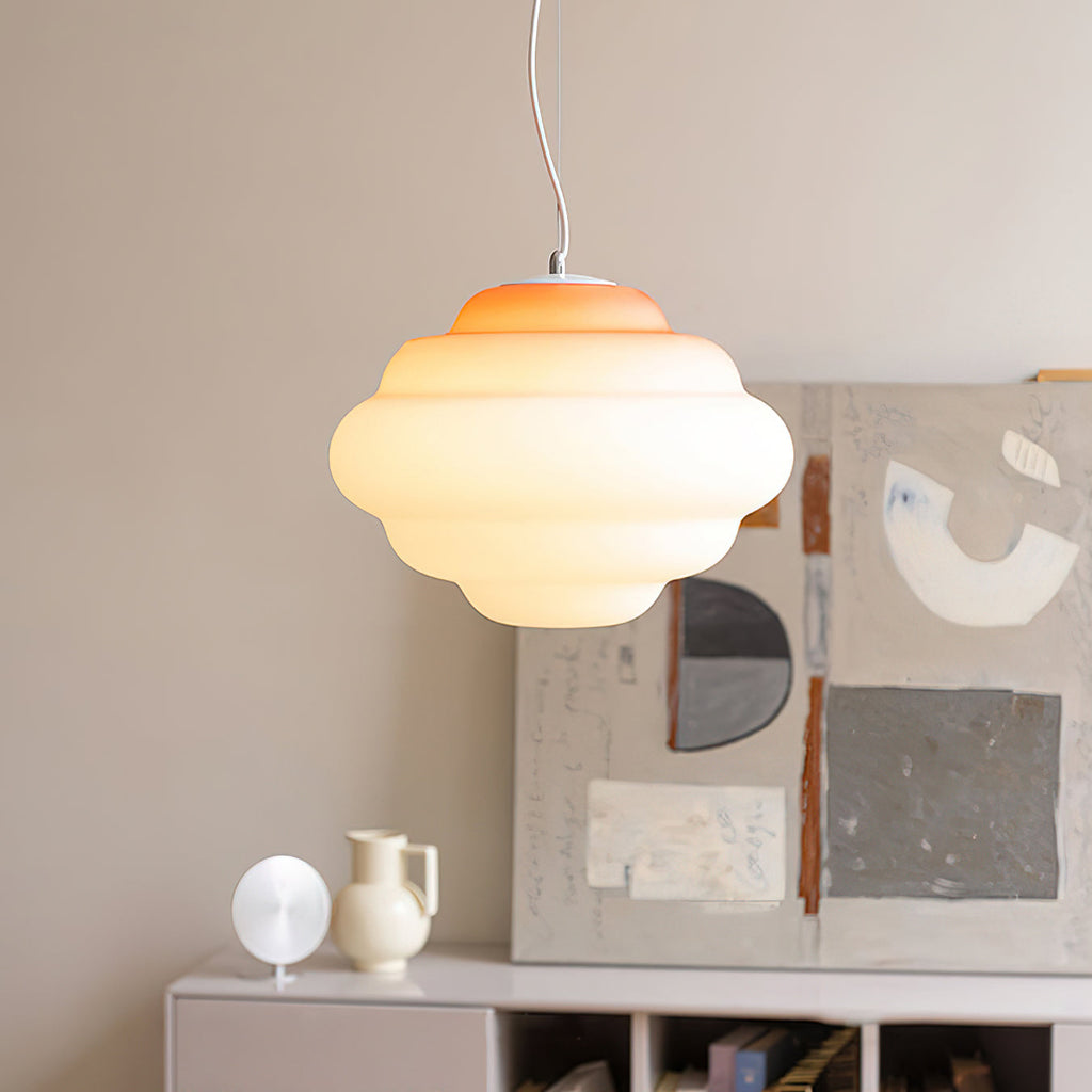 NimbusGlow Frosted Glass Pendant Lamp In Gradient Shades | Veisp